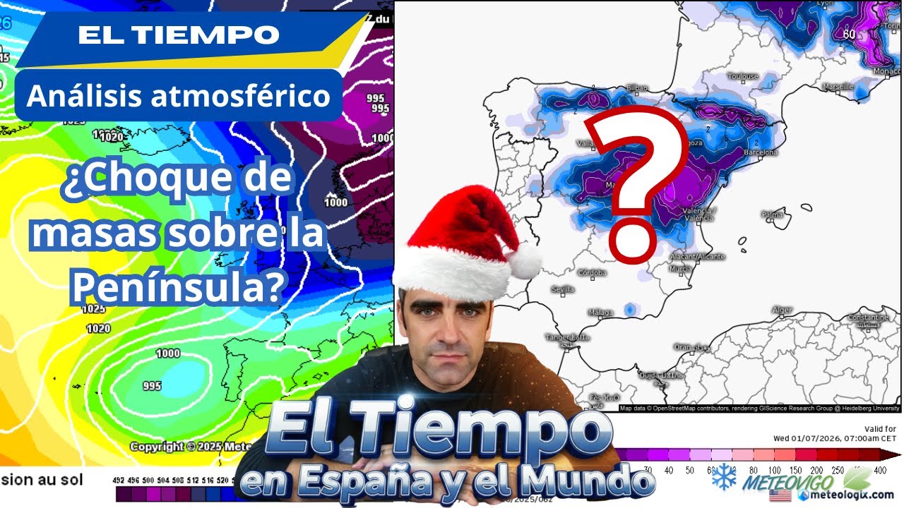 ¿Choque de masas sobre la Península? Nevadas ❄️​, frío y lluvias con máxima incertidumbre