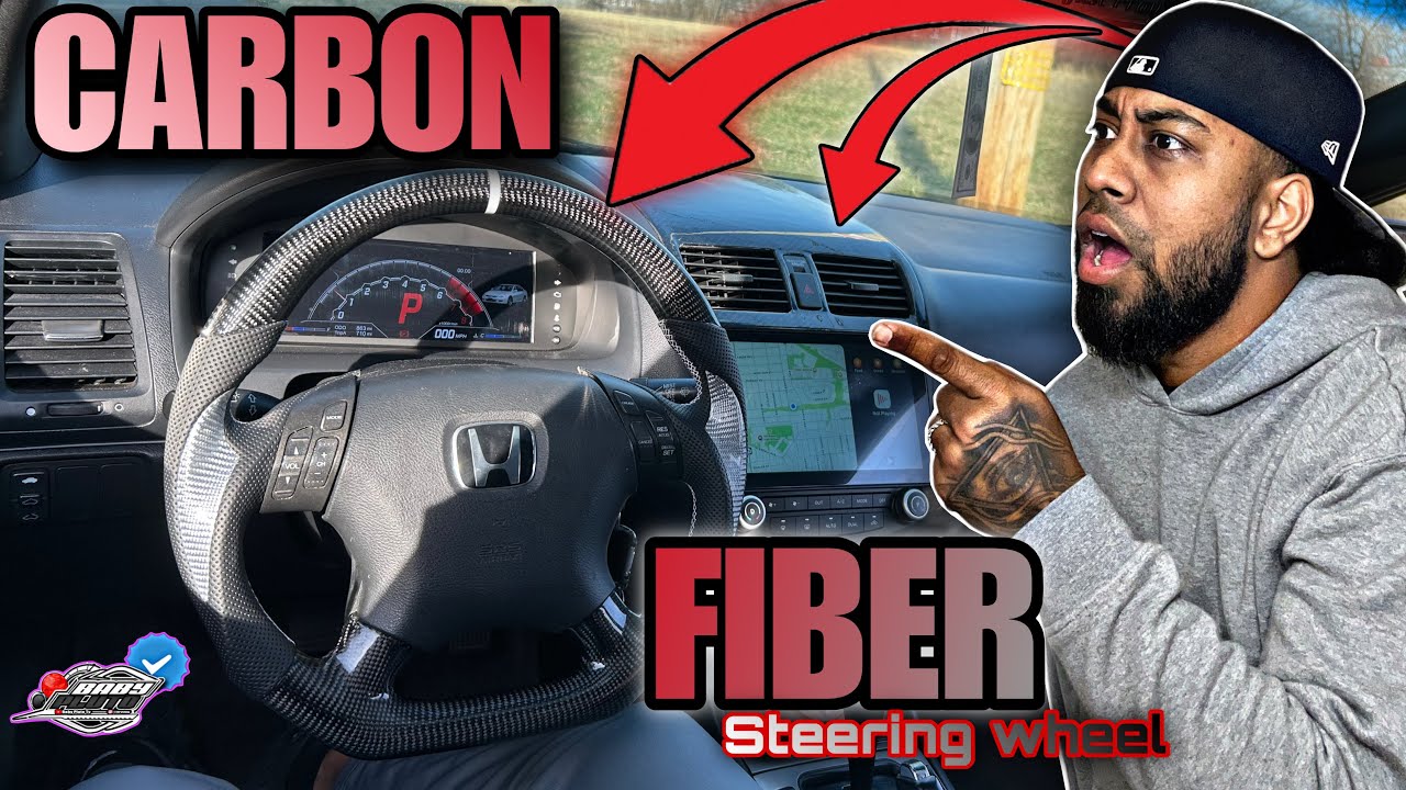 CARBÓN FIBER STEERING WHEEL PARA EL HONDA ACCORD 2005 ✅🔥