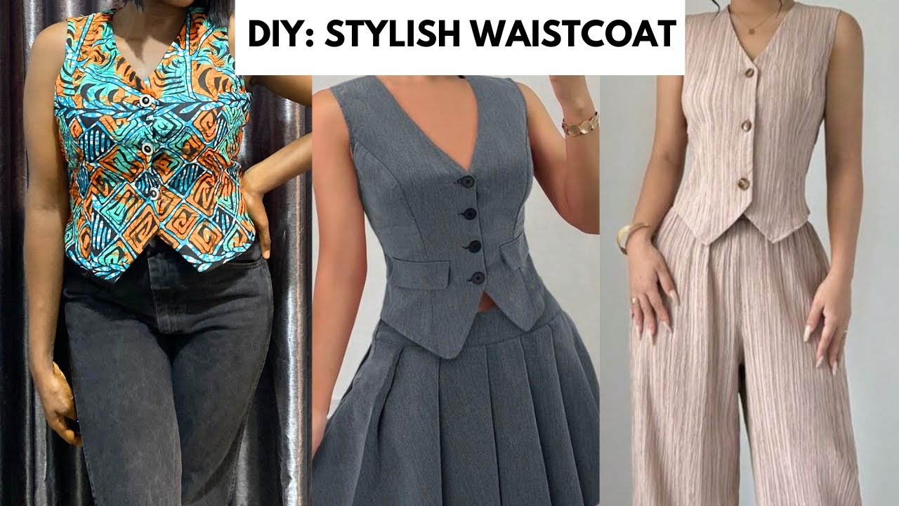 How to Cut and Sew a WaistCoat with Princess-dart paired with Palazzo Trousers/ Beginner Friendly