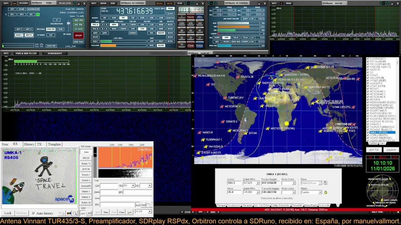 Satélite UMKA-1 (RS40S), SSTV, 437.625 MHz,  Antena Vinnant TUR435/3-S, recibido España 11/01/2026