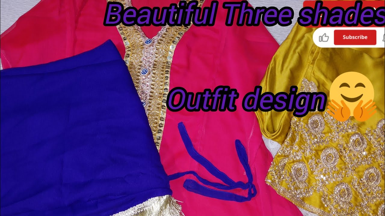 Three shade party wear dress design❤️🤗👗#trending#reels#viral #shortvideo#youtubeshorts#viralvideo