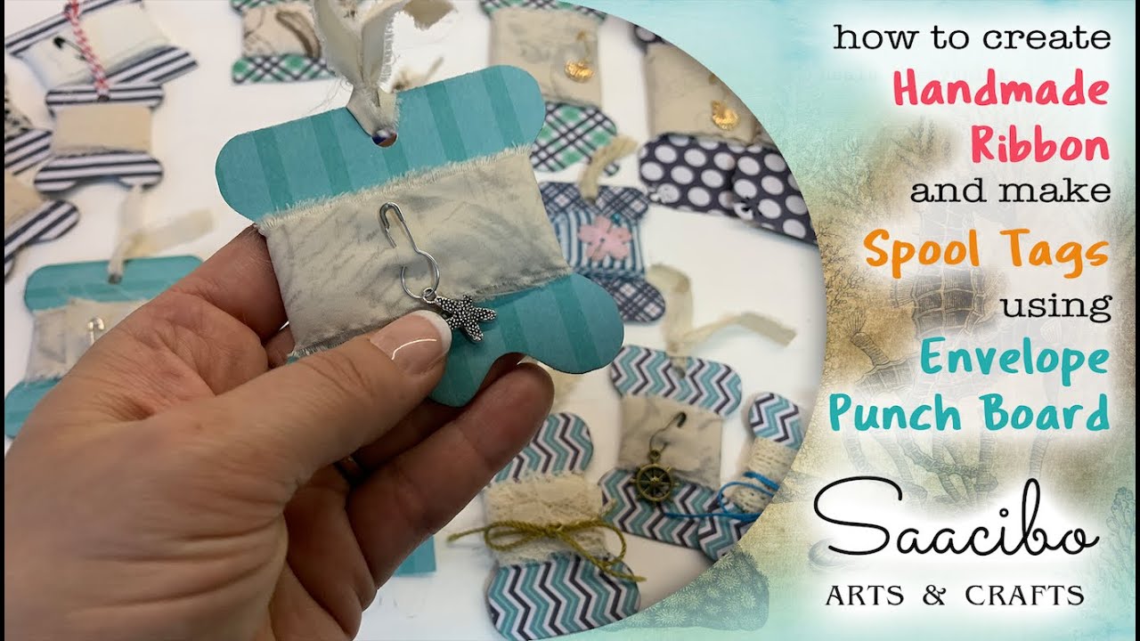 Cute Spool Tags Made With Envelope Punch Board  #junkjournaltags