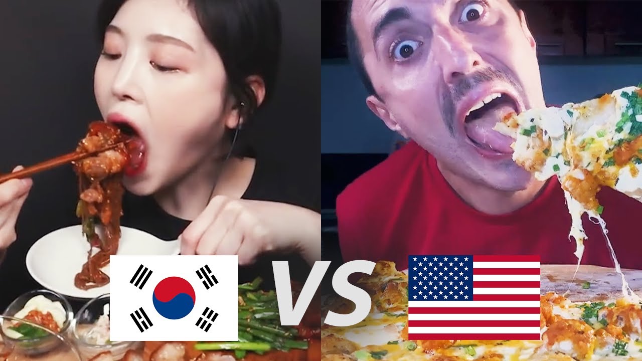 KOREAN vs AMERICAN mukbangers