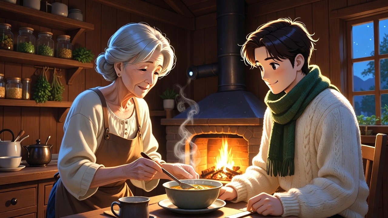 The Day I Returned Home — Grandma’s Soup and Quiet Stories by the Fire | Cozy Ghibli-Style ASMR