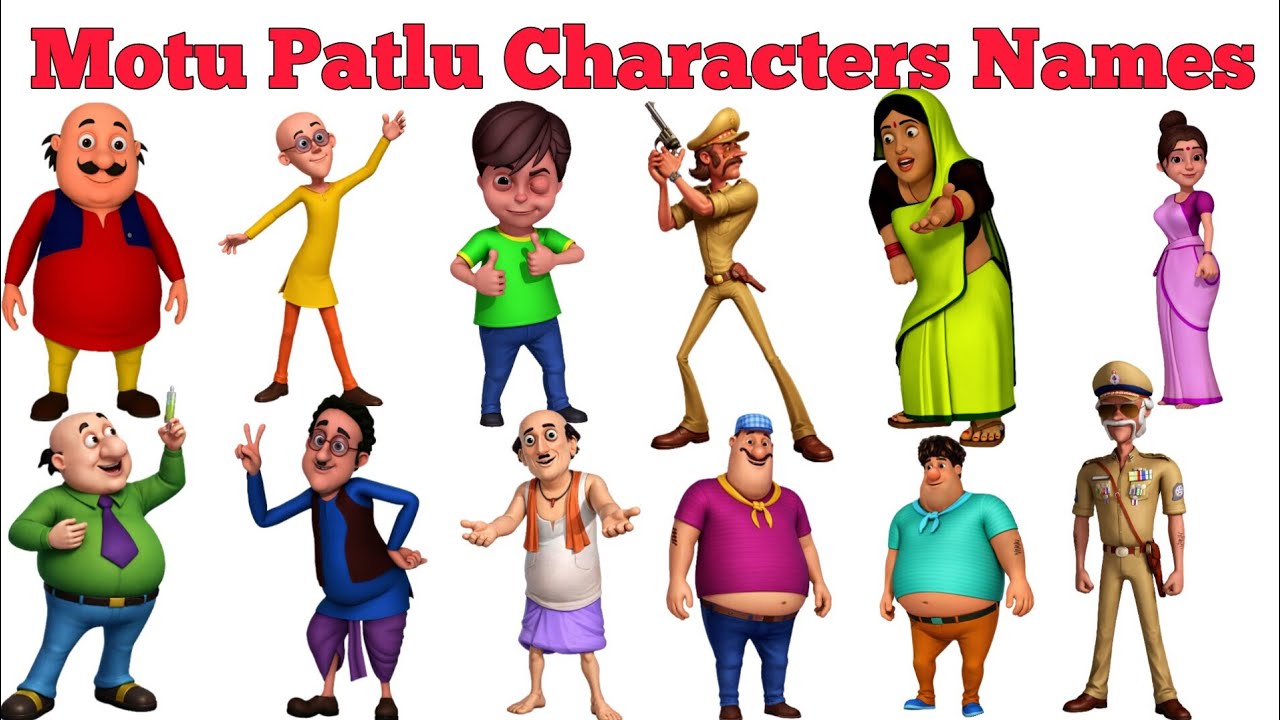 मोटू पतलू कार्टून Motu Patlu Cartoon Characters Names In English & Hindi | Fun Learning For Children