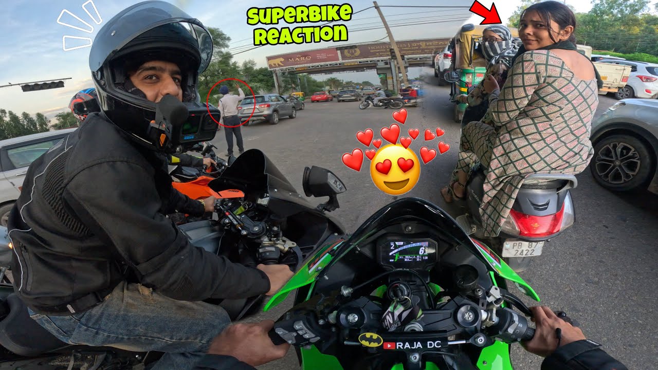Girls Reaction On  Superbike 😳|| Ajj Toh Bal Bal Bach Gye Police Se 💔