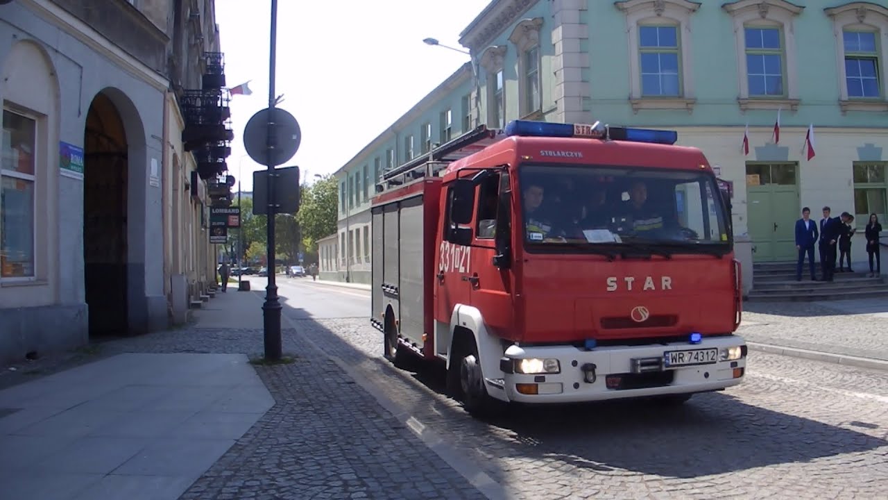 Sekcja gaśnicza JRG 1 Radom alarmowo do  Powiatowej Stacji Sanitarno Epidemiologicznej
