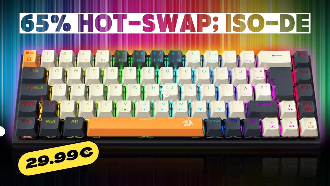 Redragon Ryze K633 Budget Hot-Swappable Mechanical Keyboard (ISO-DE) | Unboxing + Sound Test