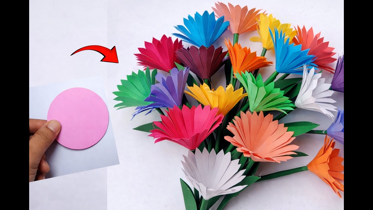 Easy Paper Craft Ideas! Home decor Paper Flowers