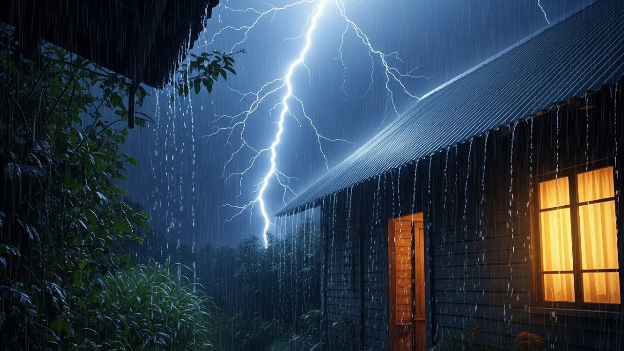 Heavy Rainstorm on Tin Roof 🌧️ Deep Sleep Sounds for Relaxation & Calm Night #11
