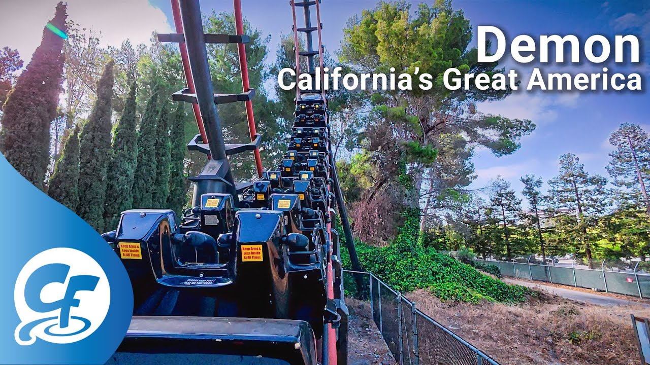 Demon back seat on-ride 4K POV California's Great America