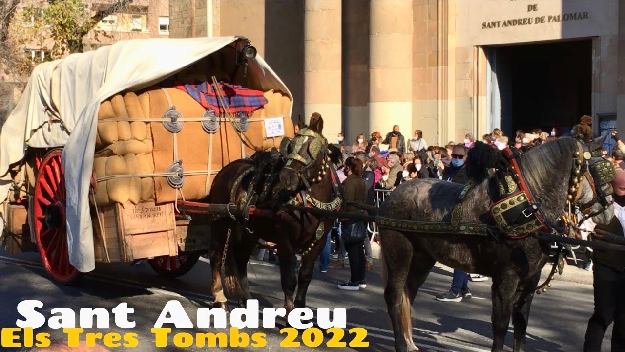 Els Tres Tombs de Sant Andreu 2022 Benedicció: Sant Antoni Festa Major Barcelona