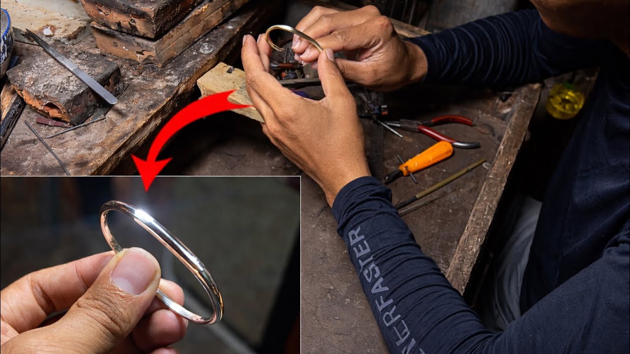 How I Make a Silver Bangle by Hand | Traditional Jewelry Making”