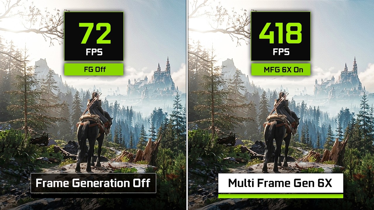 NVIDIA DLSS Multi Frame Generation 6X - Comparison & Performance