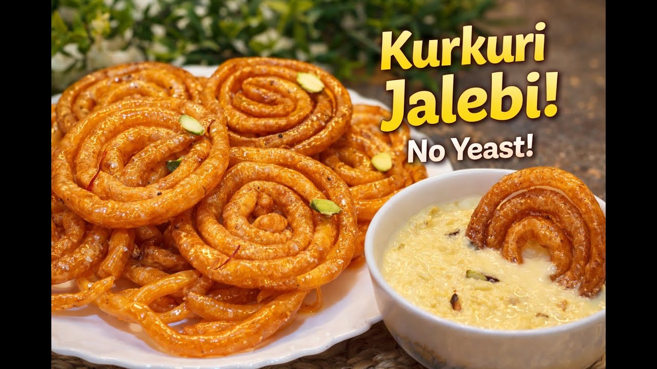 Instant Jalebi Recipe with Malai Dudh | Kurkuri Jalebi | Halwai Style | Winter Street Food Special