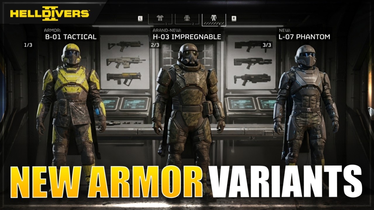 Первый взгляд на новые варианты брони из Warbond в Helldivers 2