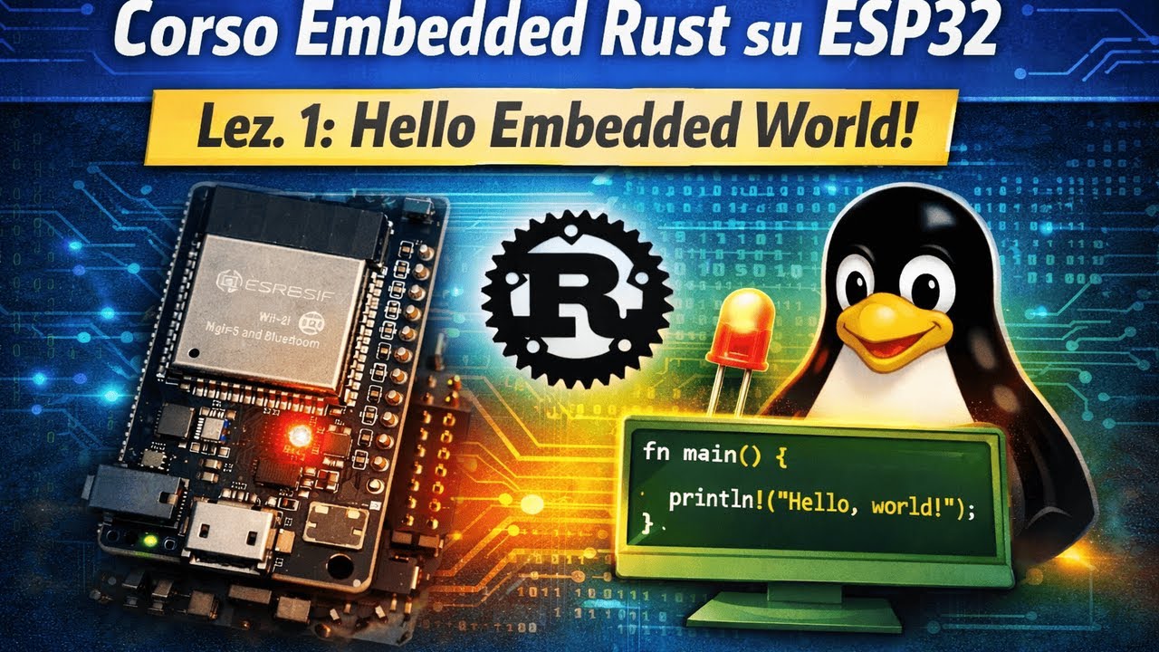 Corso Embedded Rust su ESP32 | Lez. 1: Hello Embedded World! 