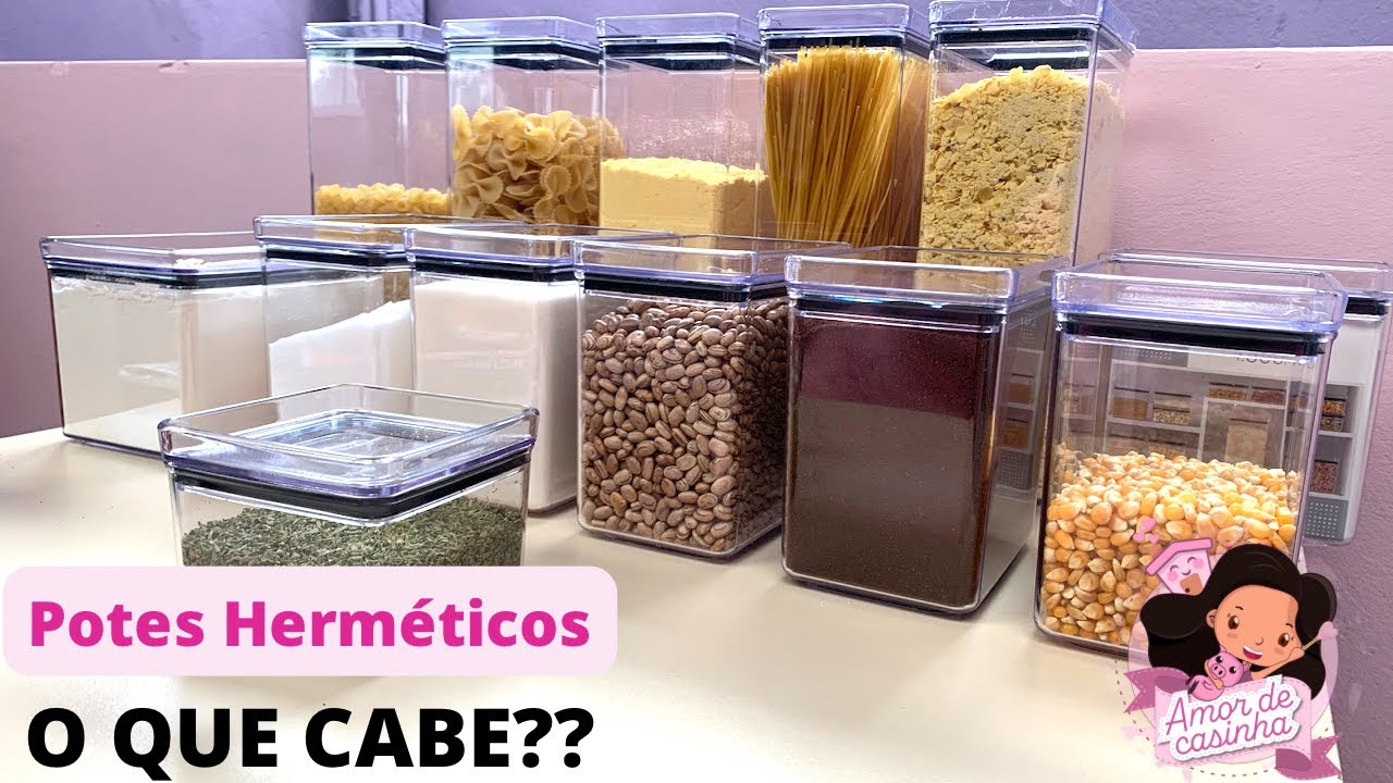GANHEI 41 POTES HERMÉTICOS E AGORA? O QUE CABE EM CADA UM? Vou te ajudar a organizar seus alimentos!