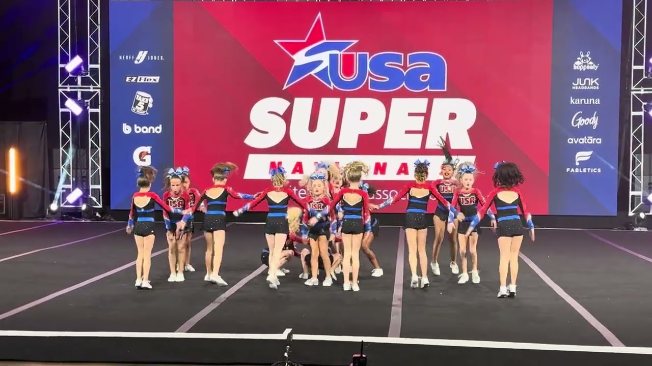 Anaheim cheer competition day one. USA glitter mini.