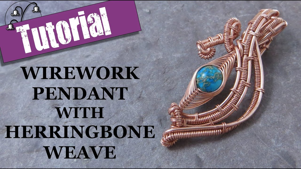 Wirework Pendant with Herringbone Weave - Wire Wrapping Tutorial