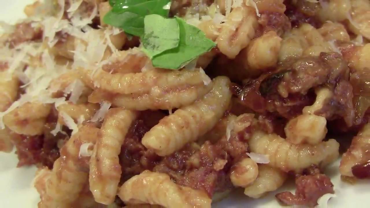 Malloreddus pasta with italian sausage and saffron
