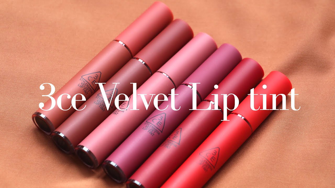 3CE VELVET LIP TINT SWATCH + REVIEW