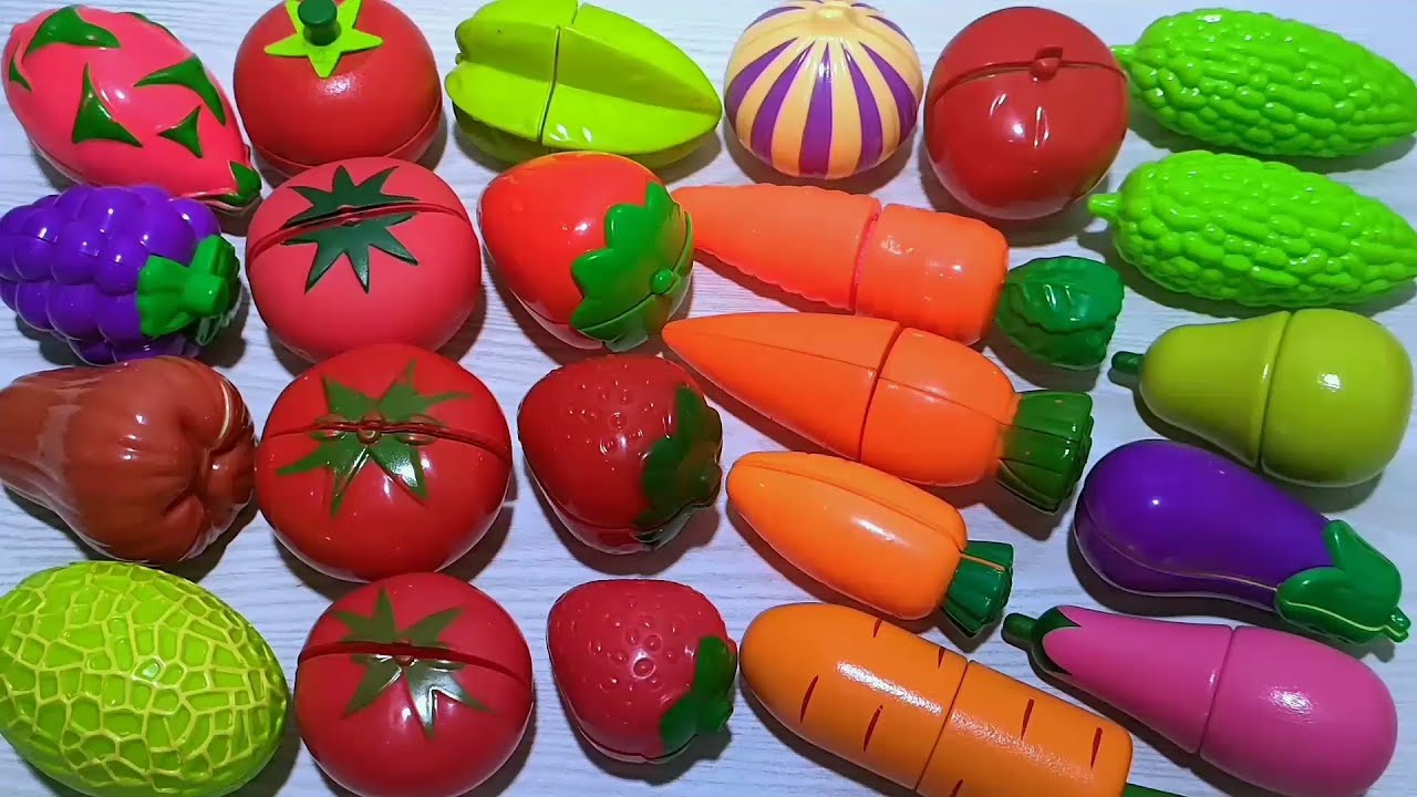 Tomato and Carrot - Oddly Satisfying video - How To Cutting Fruits and Vegetables Toys - ASMR