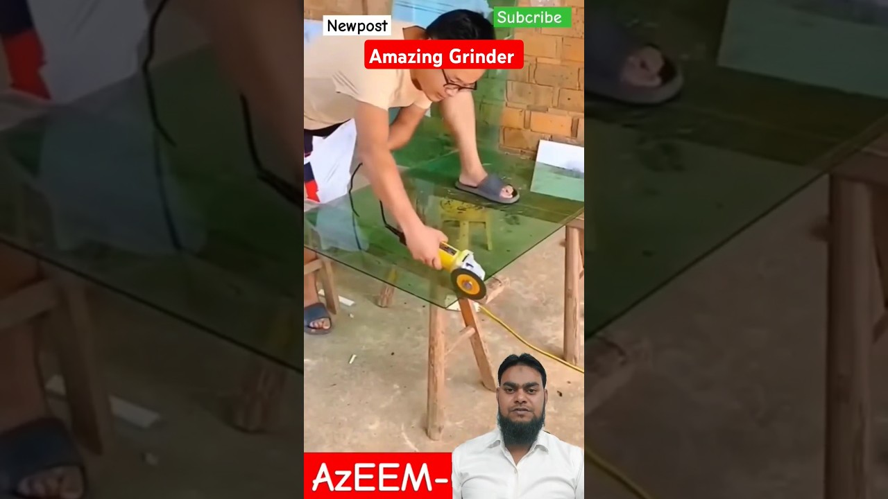 Glass Cutting with Grinder | Easy and Precise Method #shorts #Viralvideo