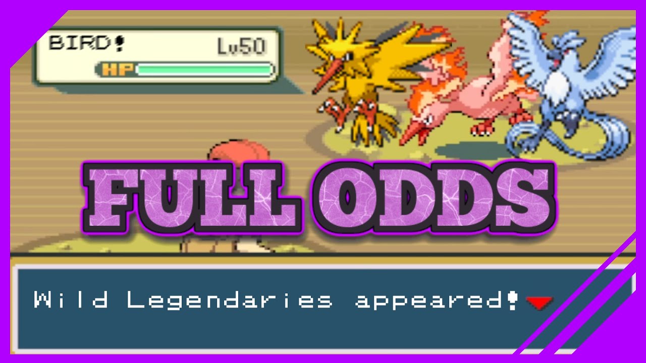 FULL ODDS Shiny Kanto Birds in Firered and Leafgreen