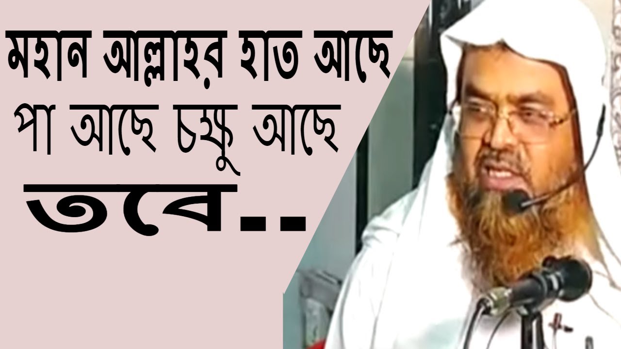 মহান আল্লাহর হাত আছে পা আছে চক্ষু আছে তবে শাইখ ড আবু বকর মোহাম্মদ জাকারিয়া