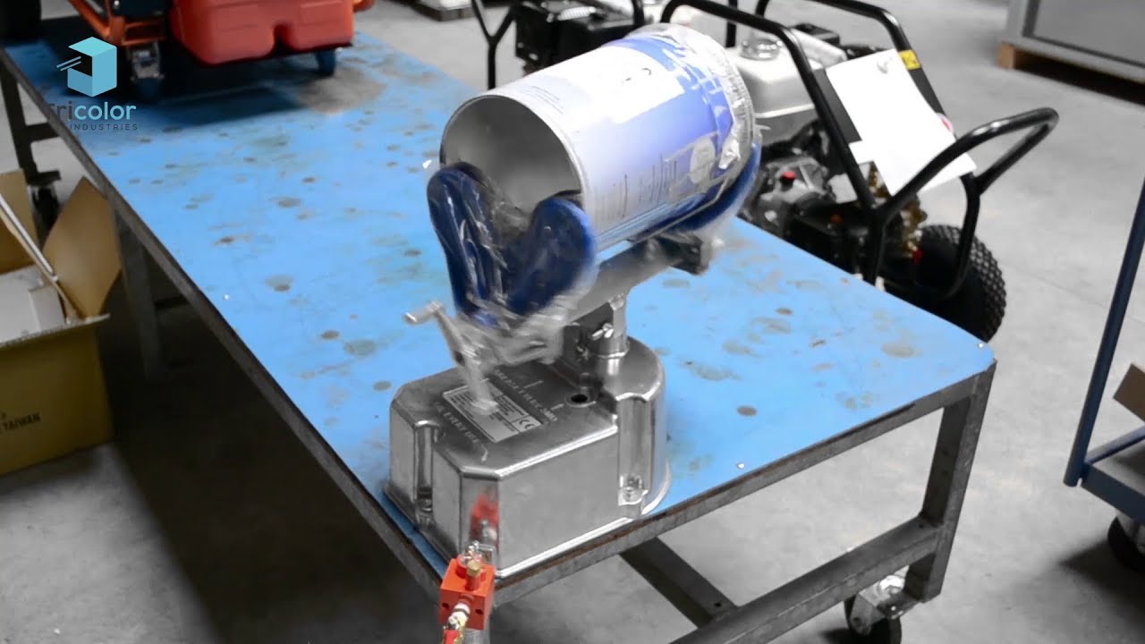 D&eacute;mo de l'agitateur pneumatique pour pots de peinture - TRICOLOR INDUSTRIES