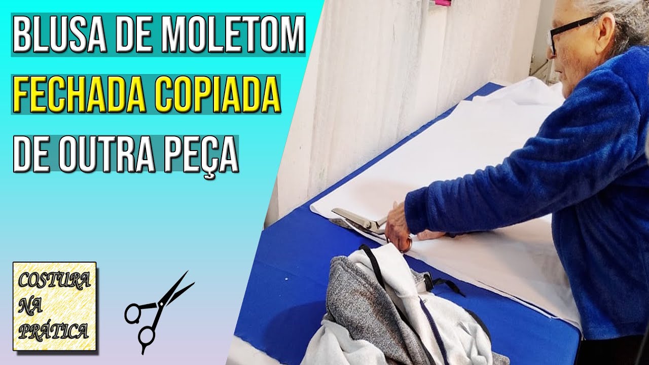 Costura De Blusa De Moletom Copiada De Outra Peça - Parte 1- Corte