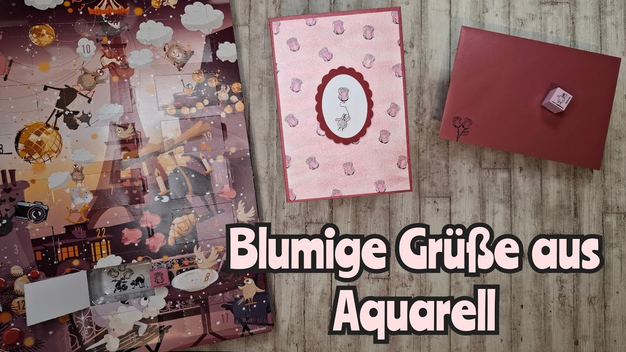 Blumige Grüße aus Aquarell (Adventskalender Catsonappletrees)