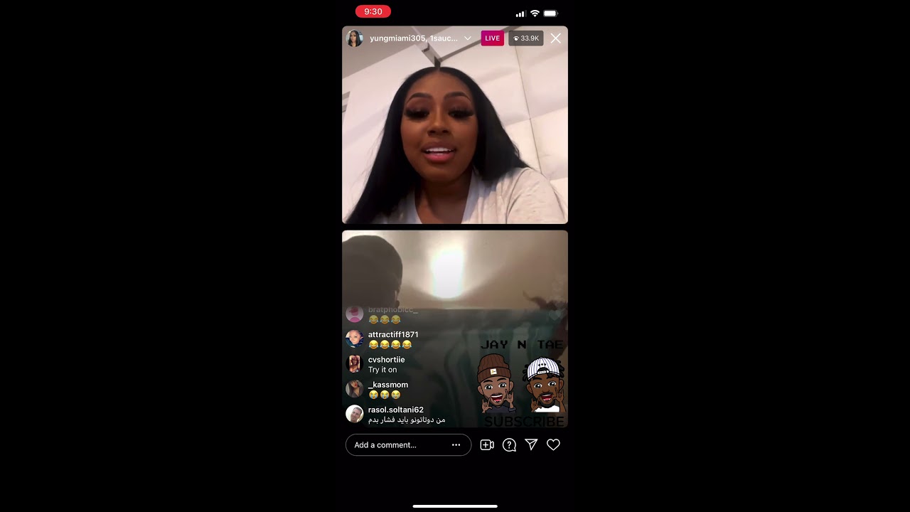Caresha (Yung Miami) and Santana Instagram Live, Sings Isley Brothers songs April, 6 2021
