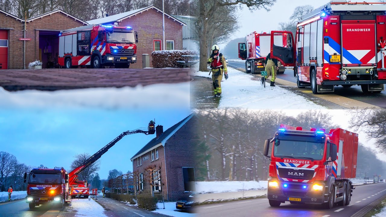 Brandweer met spoed naar schoorsteenbrand aan de Hoofdweg in Veenhuizen 