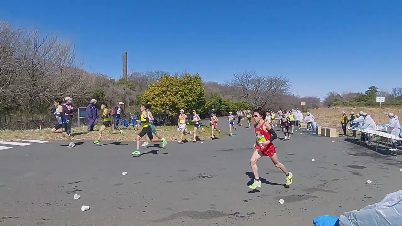 立川シティハーフマラソン2026（ハーフの部）6.3km、7km、13.7km、19.6km付近