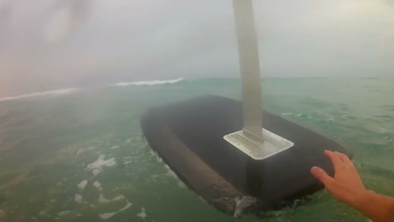 efoil in rough seas, the hard part was to get out.