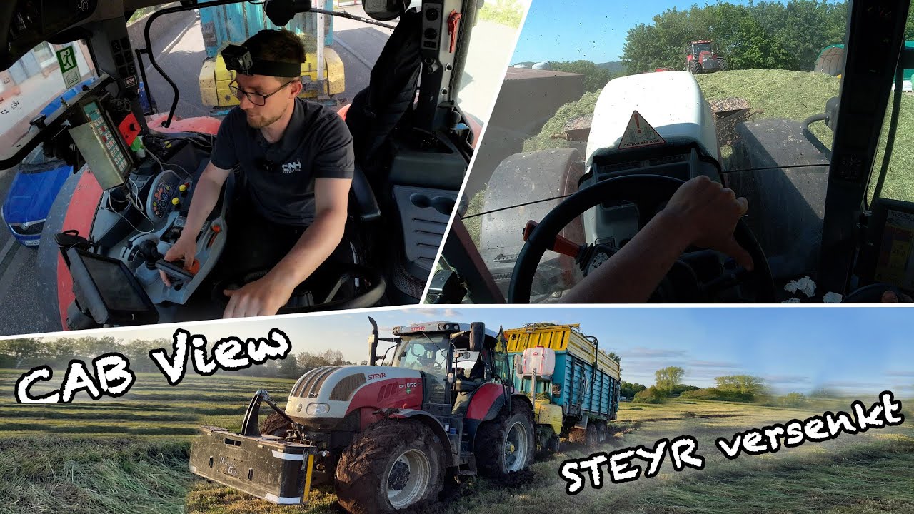 CAB VIEW Vlog: Gras Fahren bei Bauer Jos mit dem Steyr CVT + Rotobull