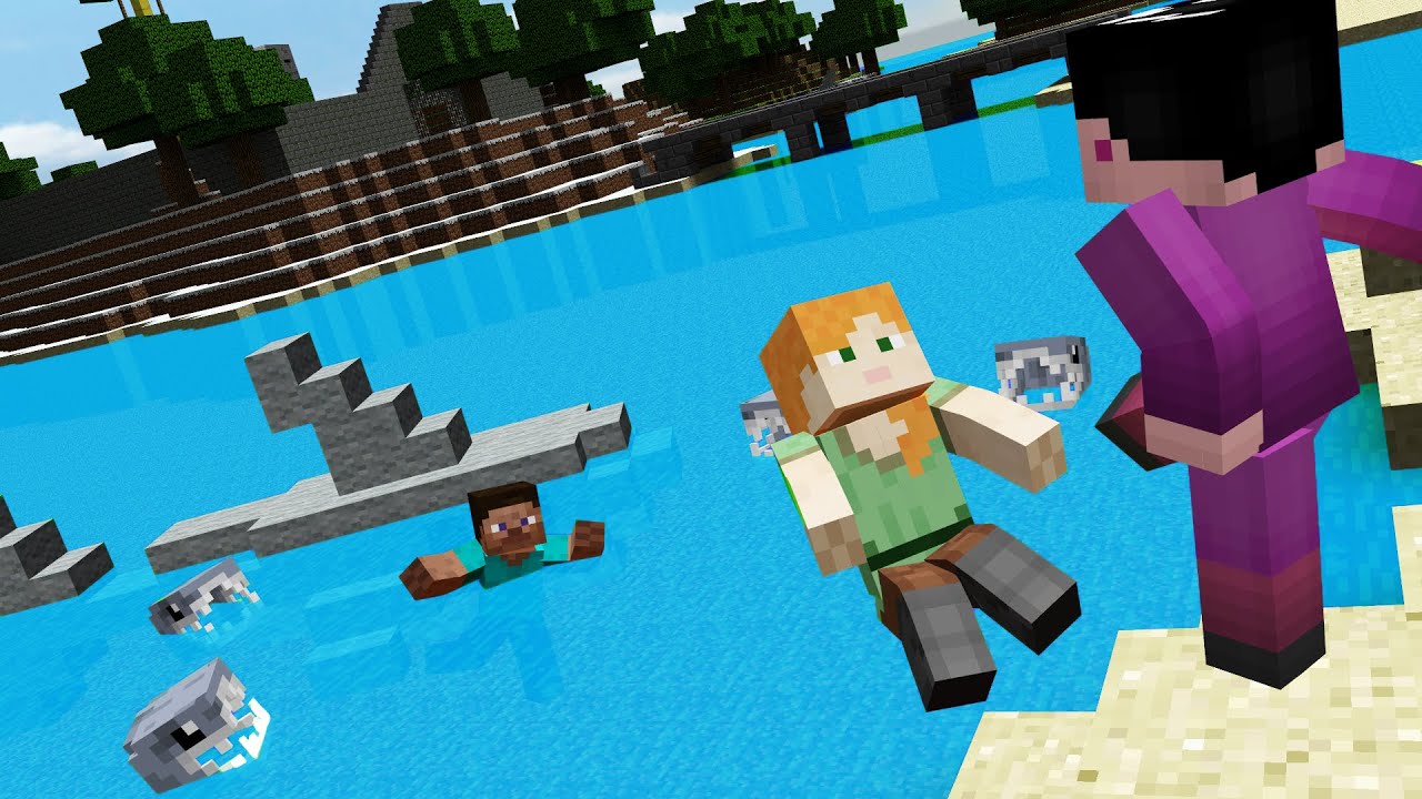 MINECRAFT Mod Steve and Alex not ordinary ragdolls/water fails[Garry's Mod]