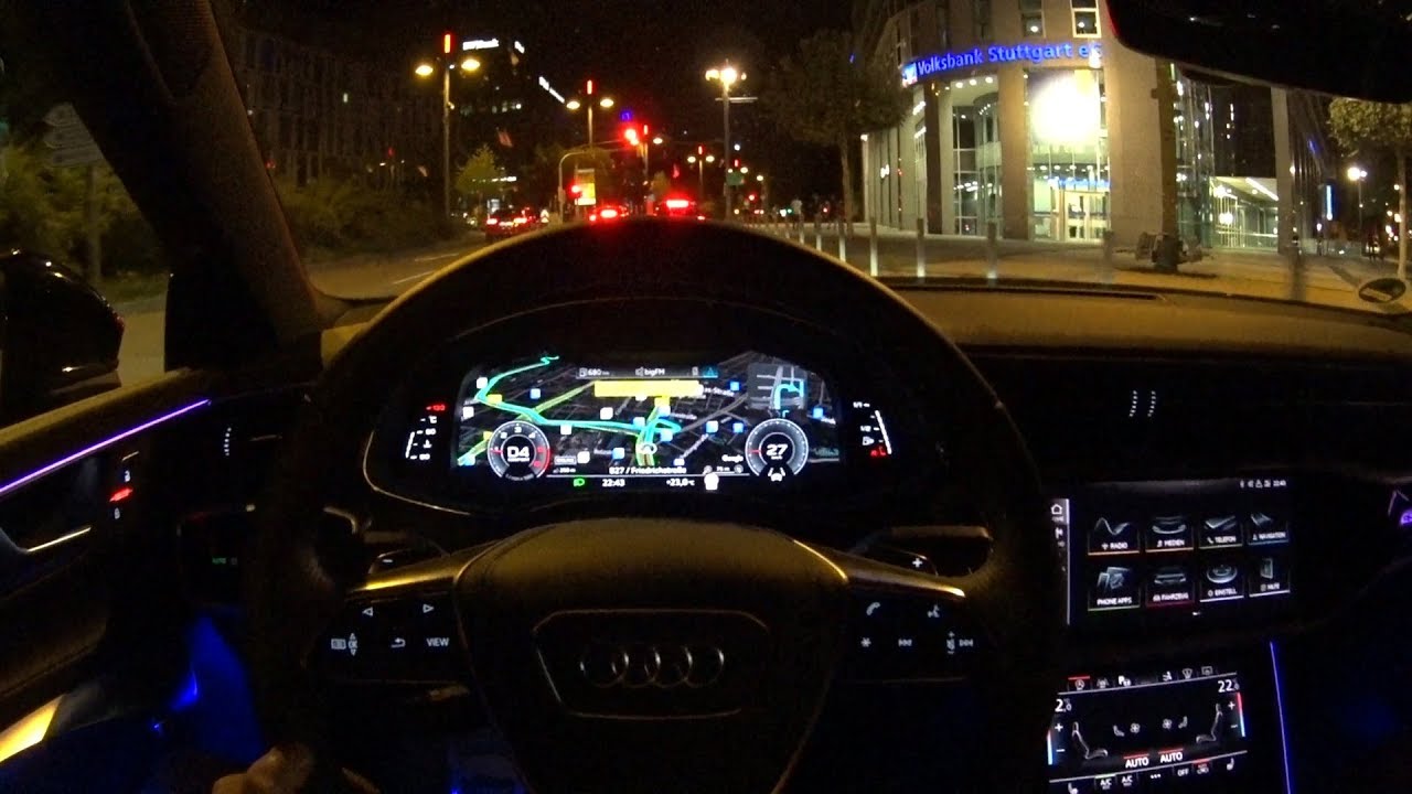 2019 Audi A7 city night drive - POV
