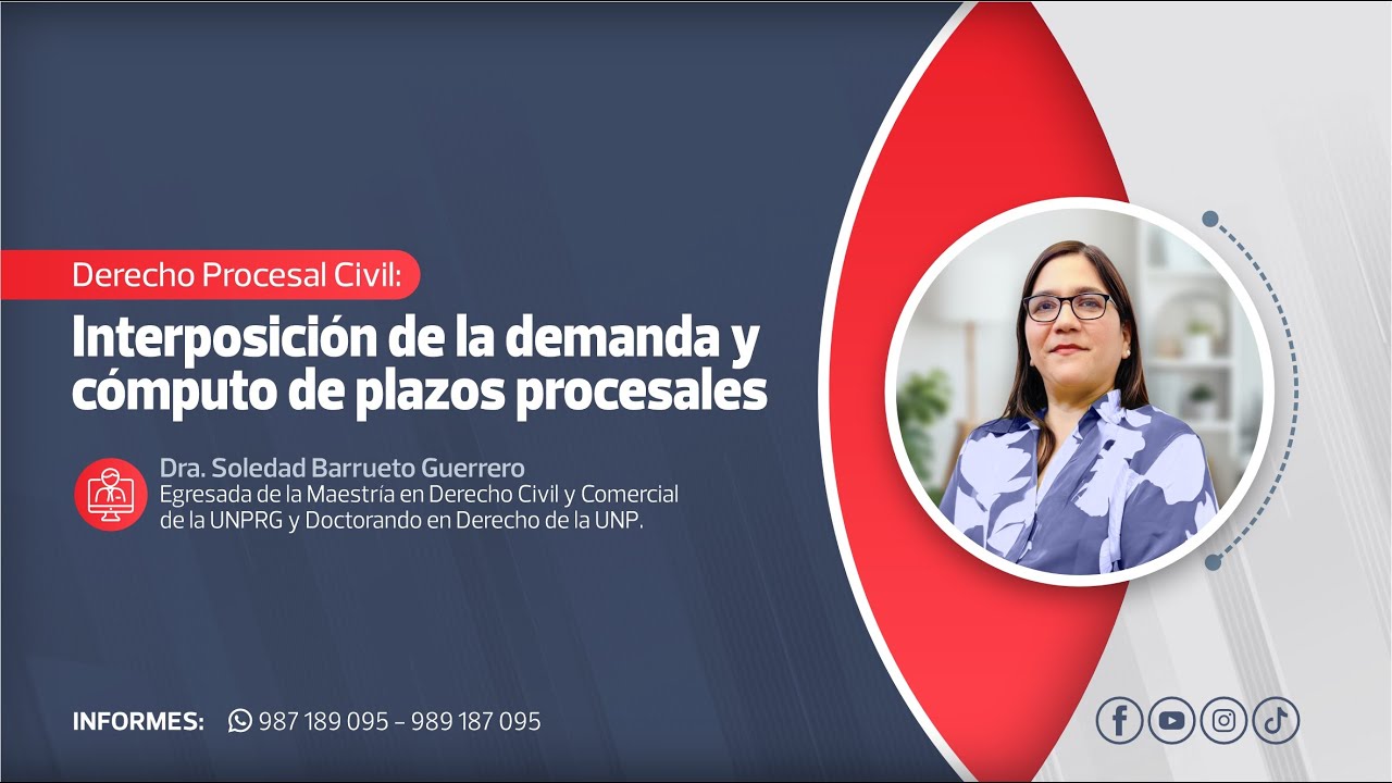Interposición de la Demanda y Cómputo de Plazos Procesales | Soledad Barrueto Guerrero