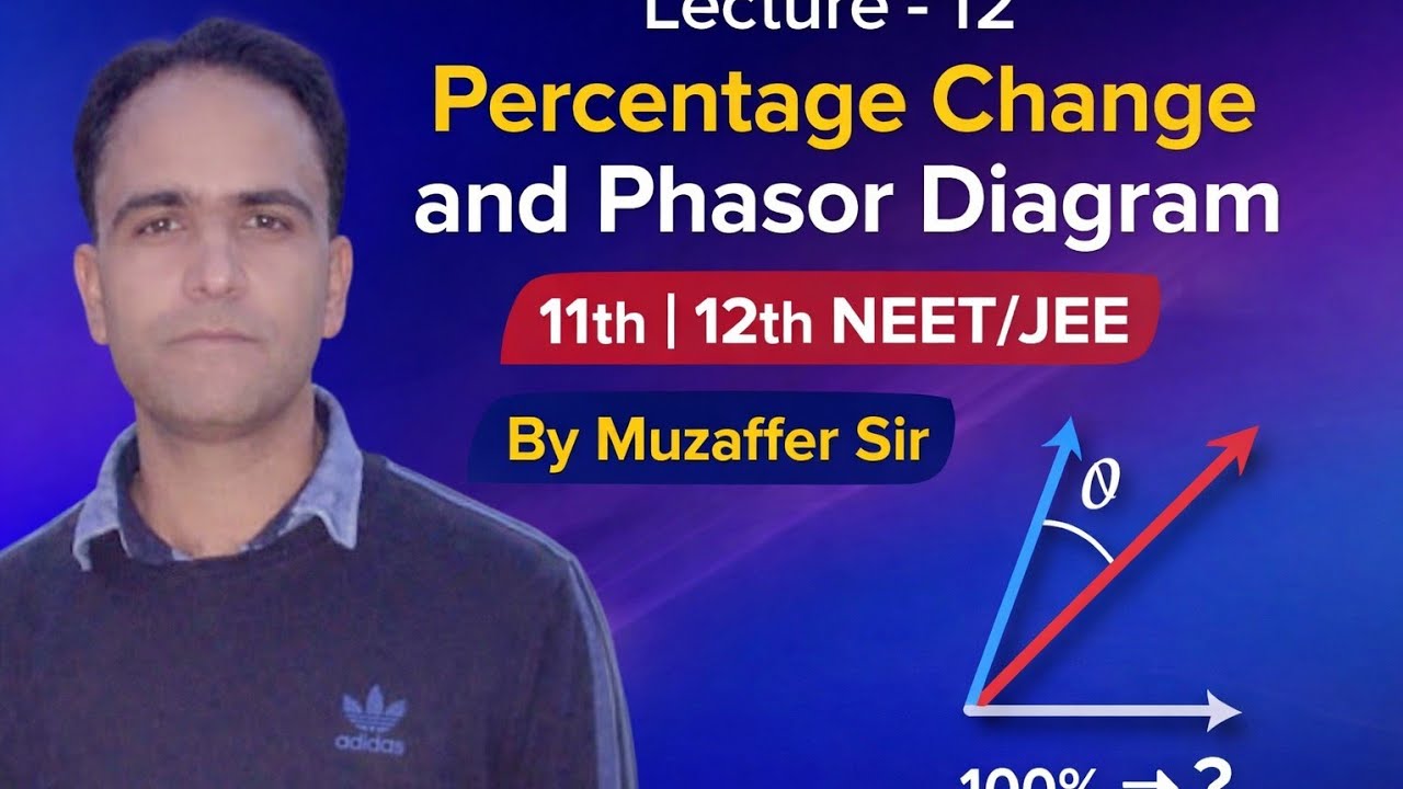 Basic Maths lecture 12, percentage change and phasor diagram.