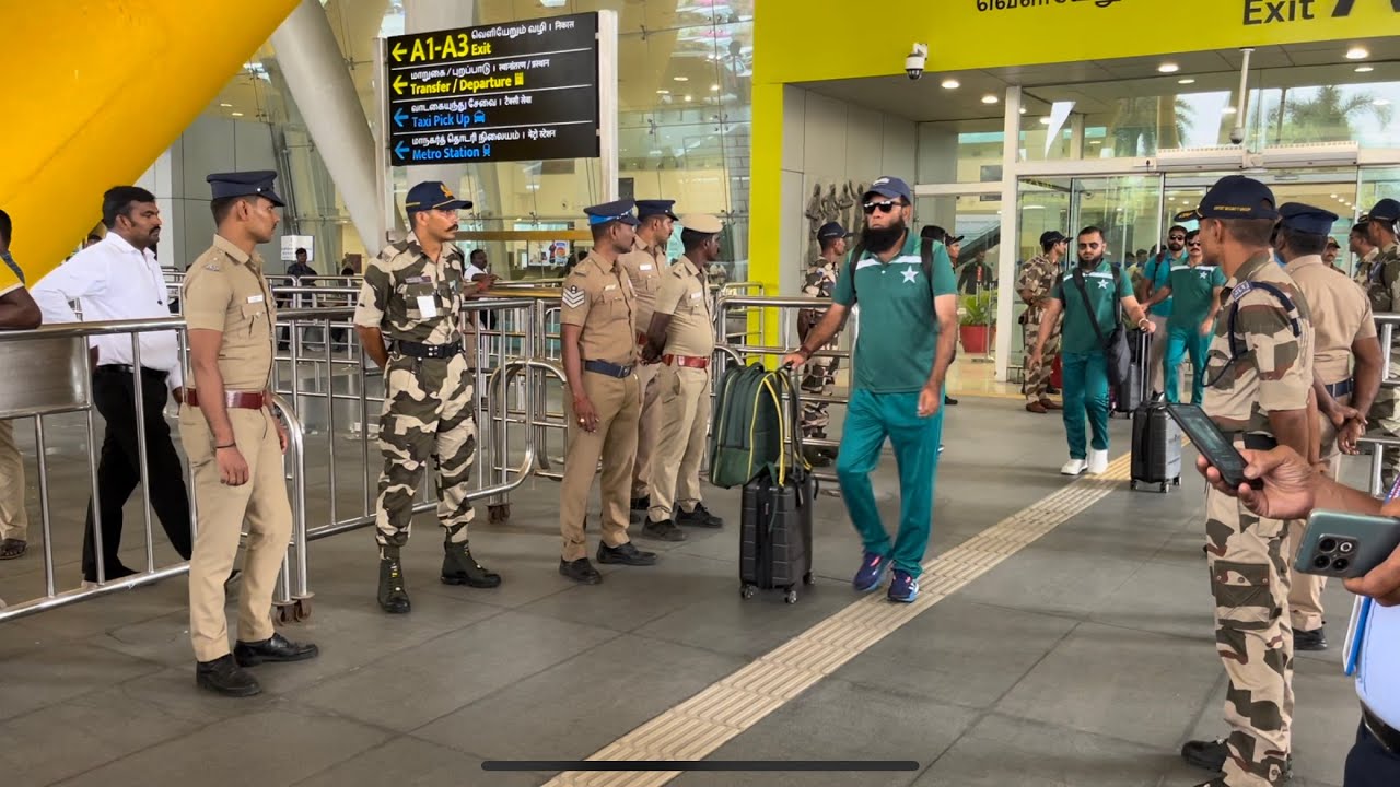 Pakistan Team arrived #chennaiairport #pakistancricket #pakistan #pcb #icc #cricket