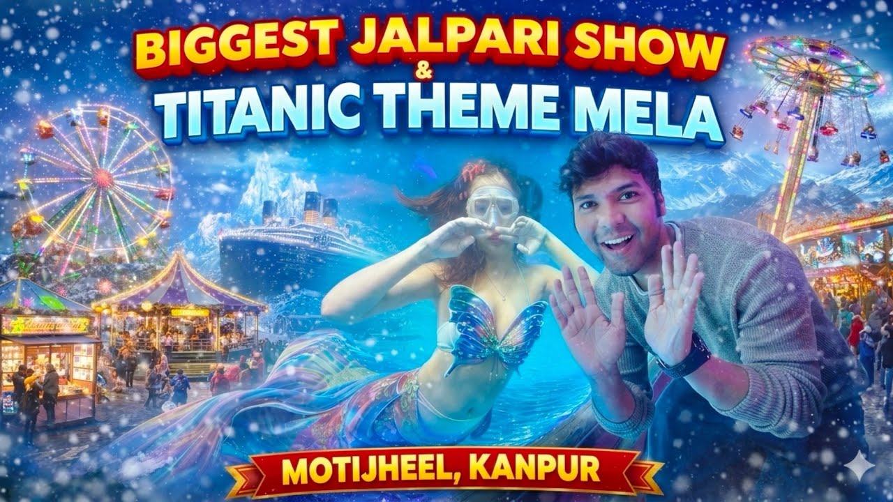 World’s Biggest Jalpari Show 🧜‍♀️ | Titanic Theme Mela in Motijheel Kanpur 🎡 | Indonesian Girl 