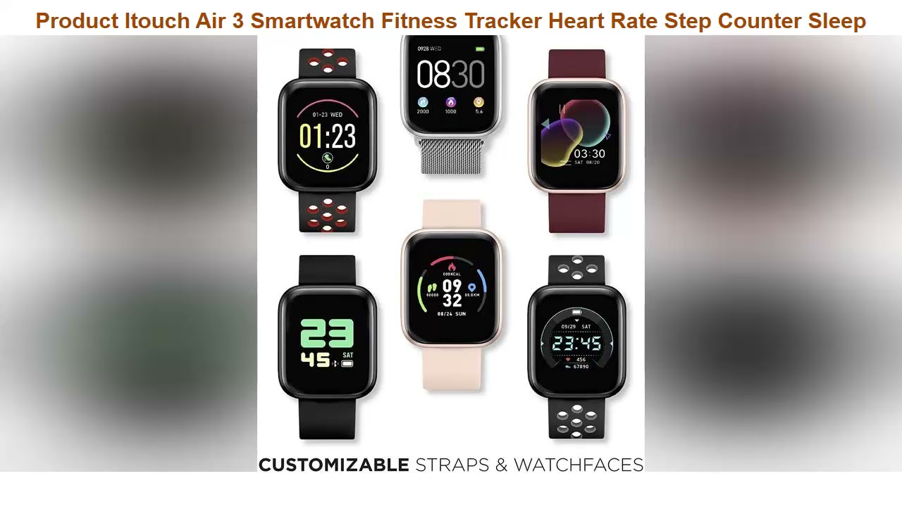 Itouch Air 3 Smartwatch Fitness Tracker Heart Rate Step Counter Sleep Monitor Message Ip68 Swimming