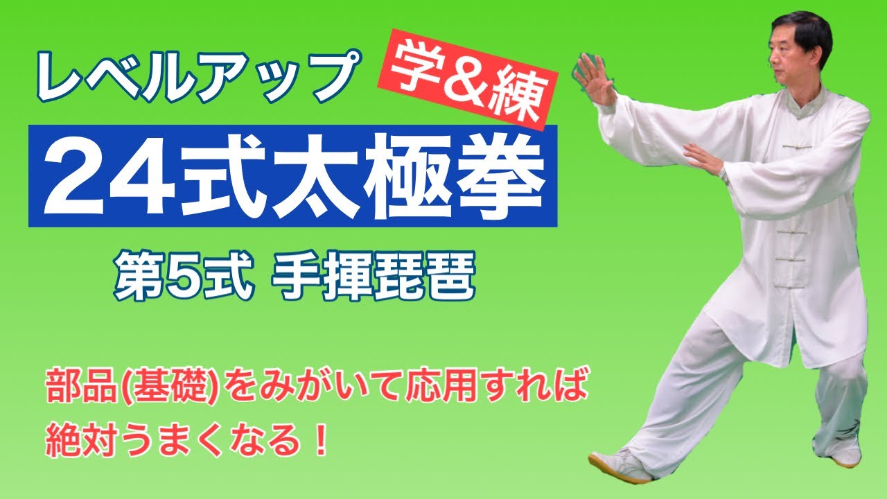 【レベルアップ】24式太極拳 第5式 手揮琵琶【学&練】