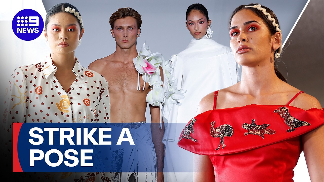 Colourful display for official opening of Australian Fashion Week | 9 News Australia