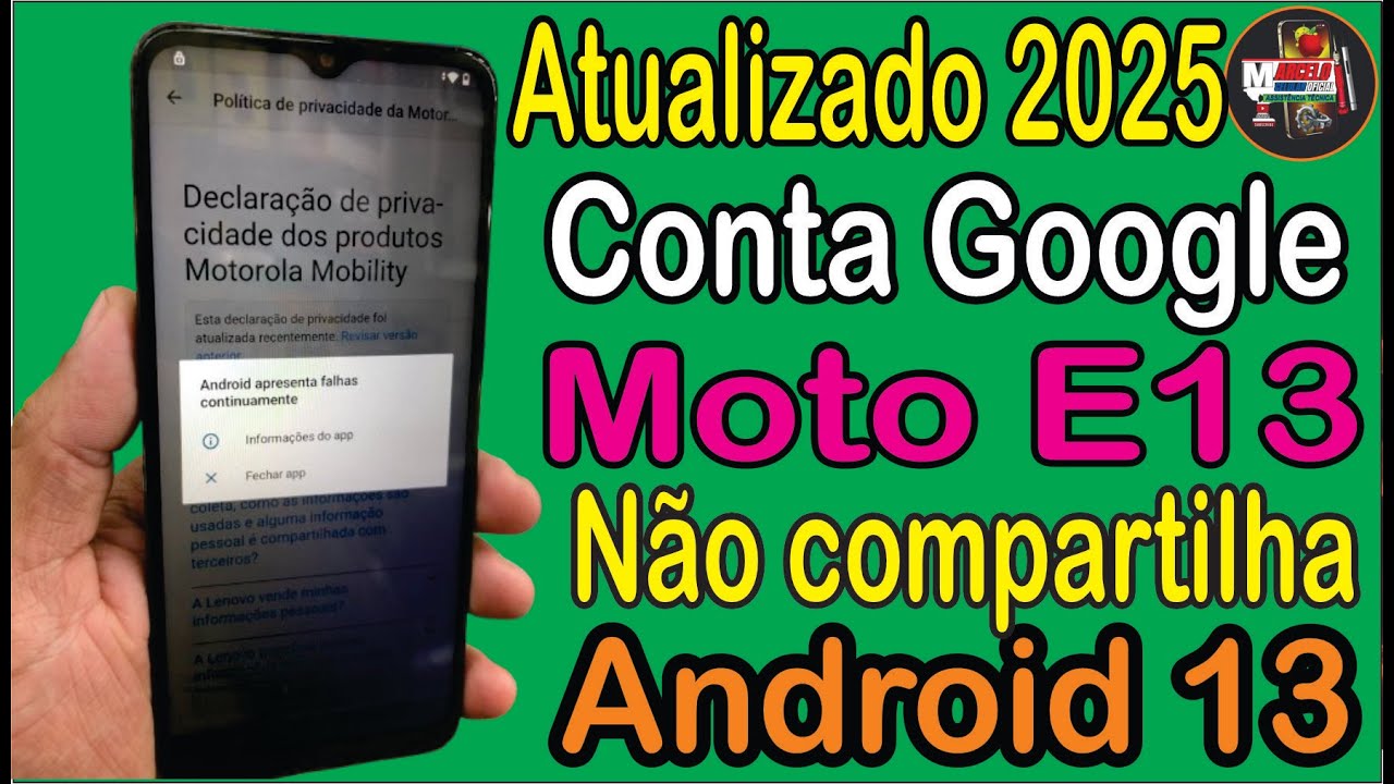 Como Desbloquear Conta Google Moto E13 Android 13 Quando Não Compartilha Gratuito