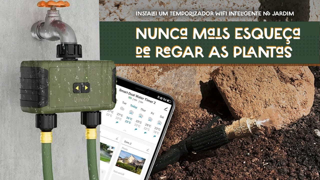 Instalei IRRIGAÇÃO de JARDIM automática com temporizador Wi-Fi gastando pouco