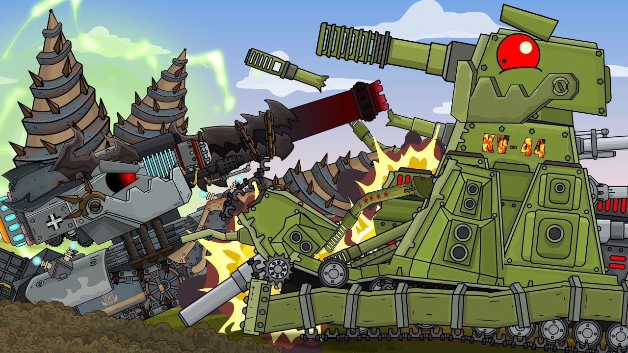 KV-44-M2 vs HYBRID - Cartoons about Tanks
